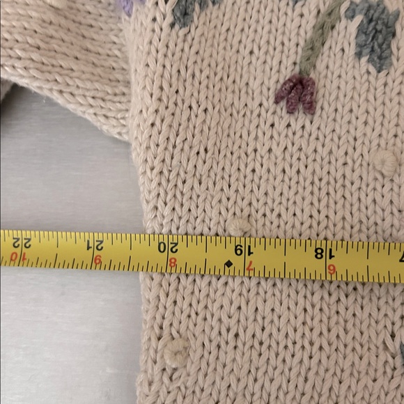 Vintage Whimsical cottagecore floral hand knit mock neck sweater S whimsical - Picture 9 of 10